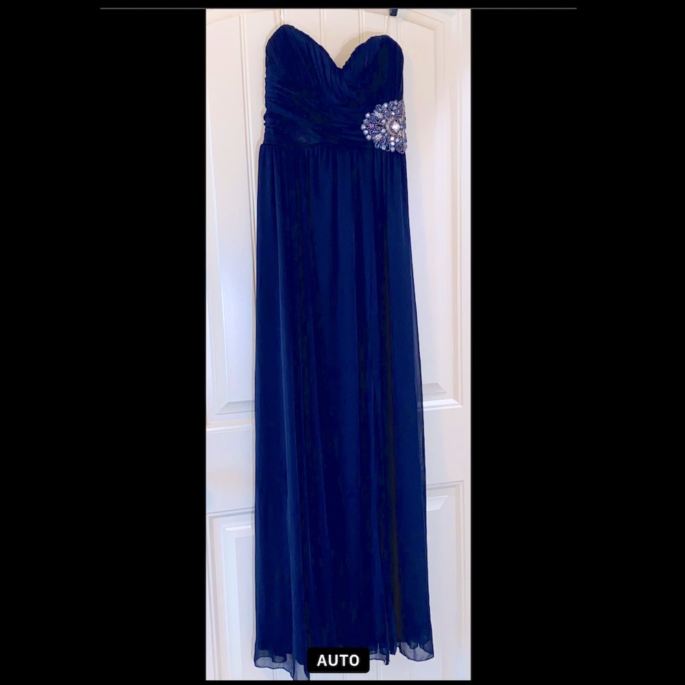 NAVY BLUE STRAPLESS DRESS SIZE 7